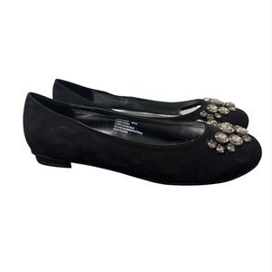 Ulla Popken Ballet Flats 8.5ww Rhinestones Wedding Party Travel Comfort